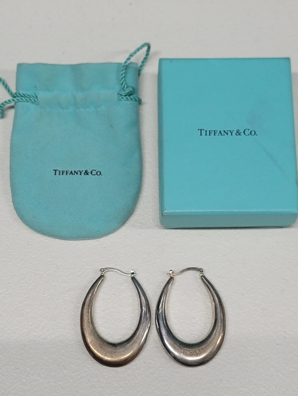 Vintage Tiffany & Co. Elsa Peretti 925 Sterling Silver Puffy Hoop Earrings
